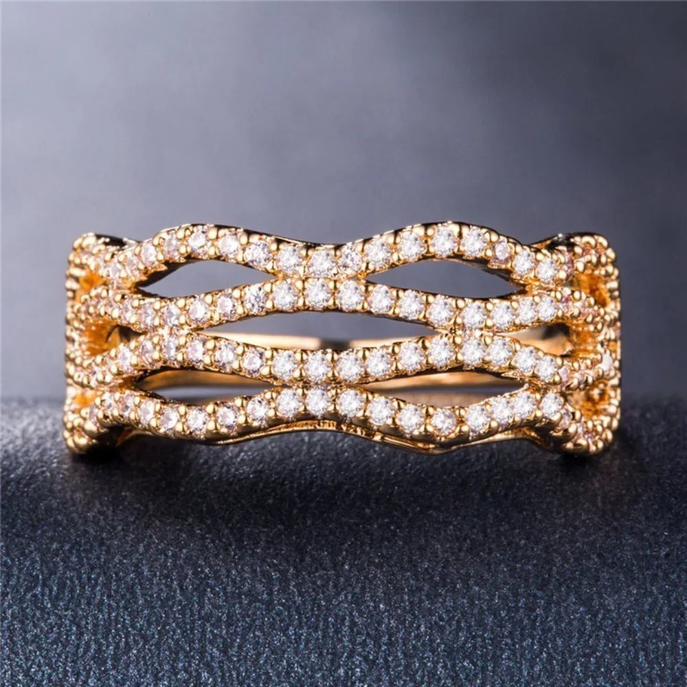 🔥 14K Gold Plated Stylish Exquisite Jewelry Ring For Woman, GPMB1509